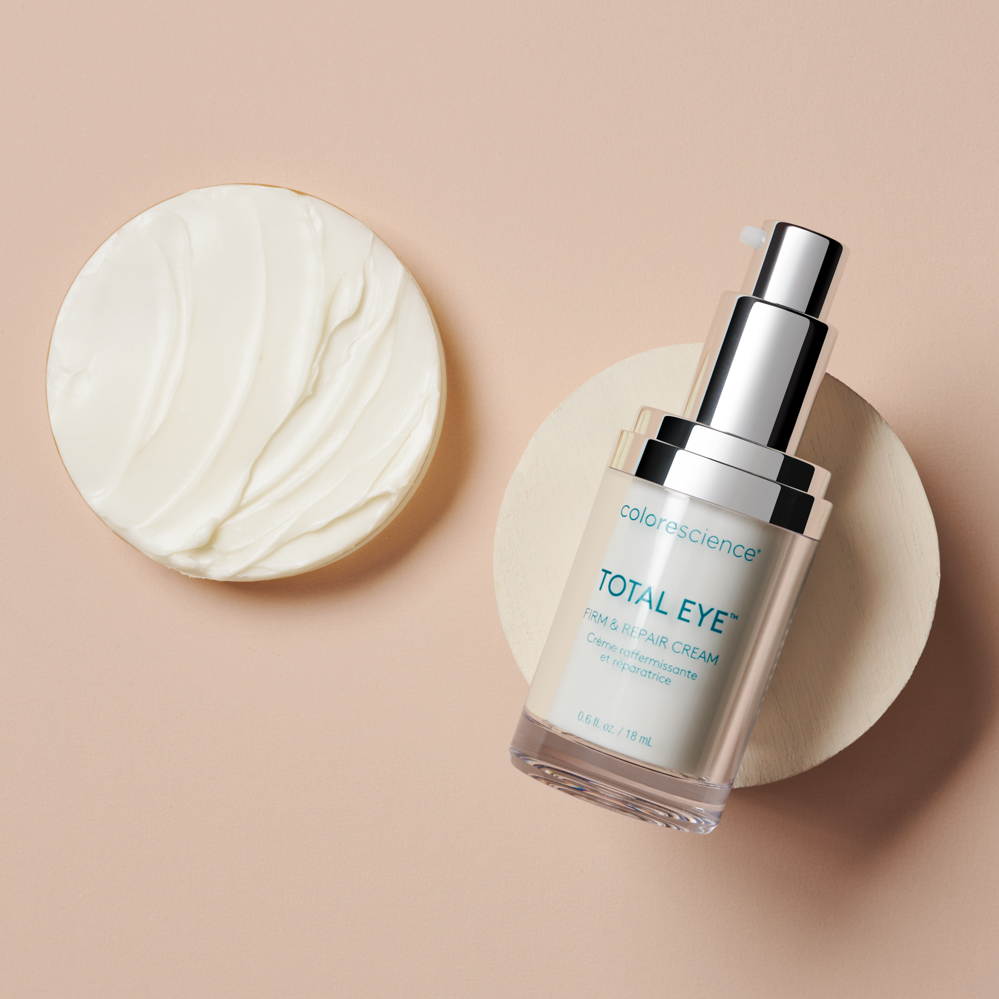 Total Eye cream with cap off with swatch || all